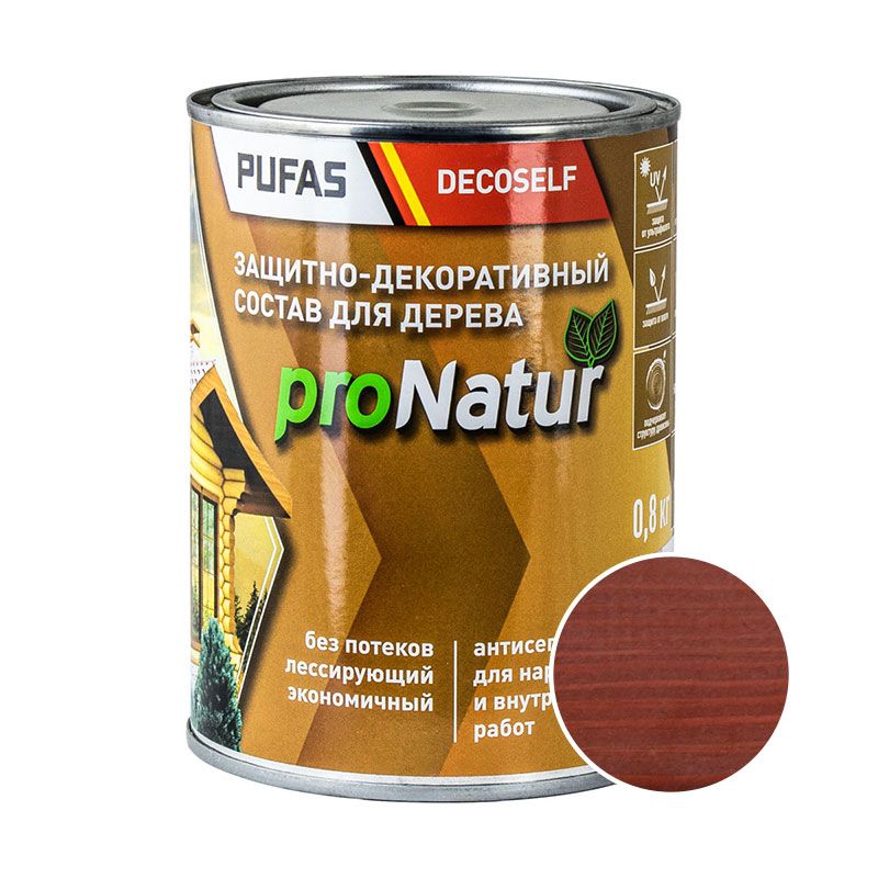 Антисептик для дерева PUFAS proNatur махагон 0,8л фото в интернет-магазине meandhome.ru