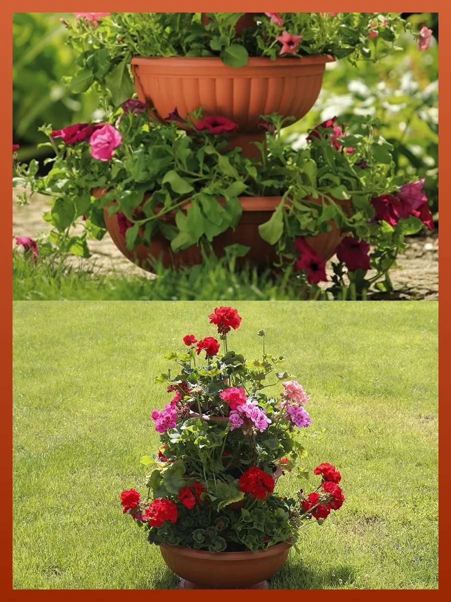 Каскад мисок Грация 1 h35,5см d25+d36см терракот FP 1014 фото в интернет-магазине meandhome.ru