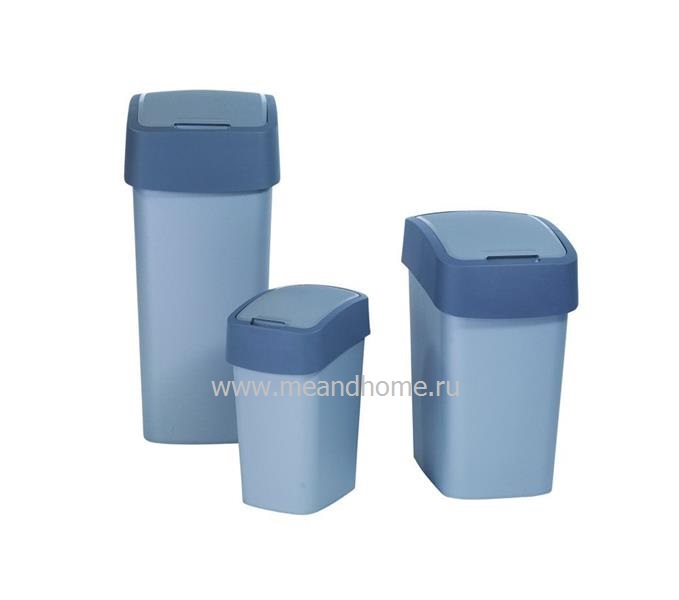 Ведро для мусора Flip Bin 25л черный, серый CURVER 229415 фото в интернет-магазине meandhome.ru