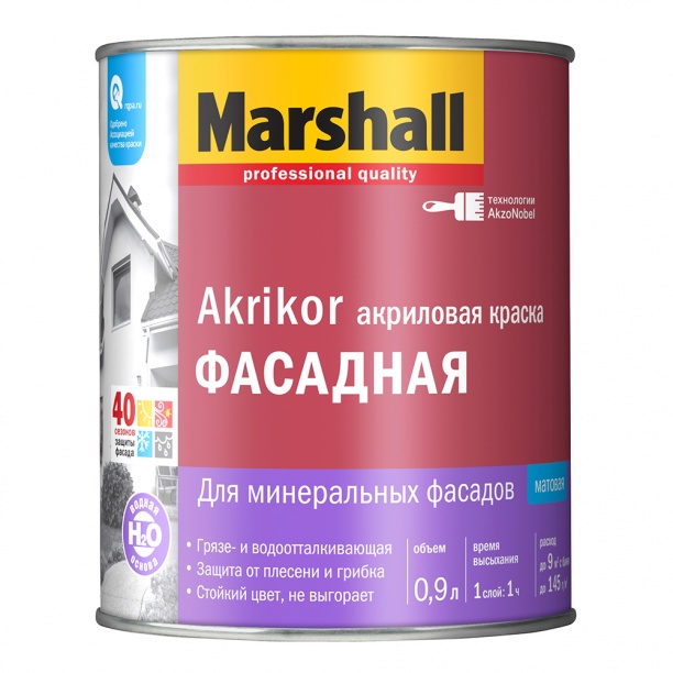 Marshall Краска Akrikor фасадная BC 0,9 л (нов) фото в интернет-магазине meandhome.ru