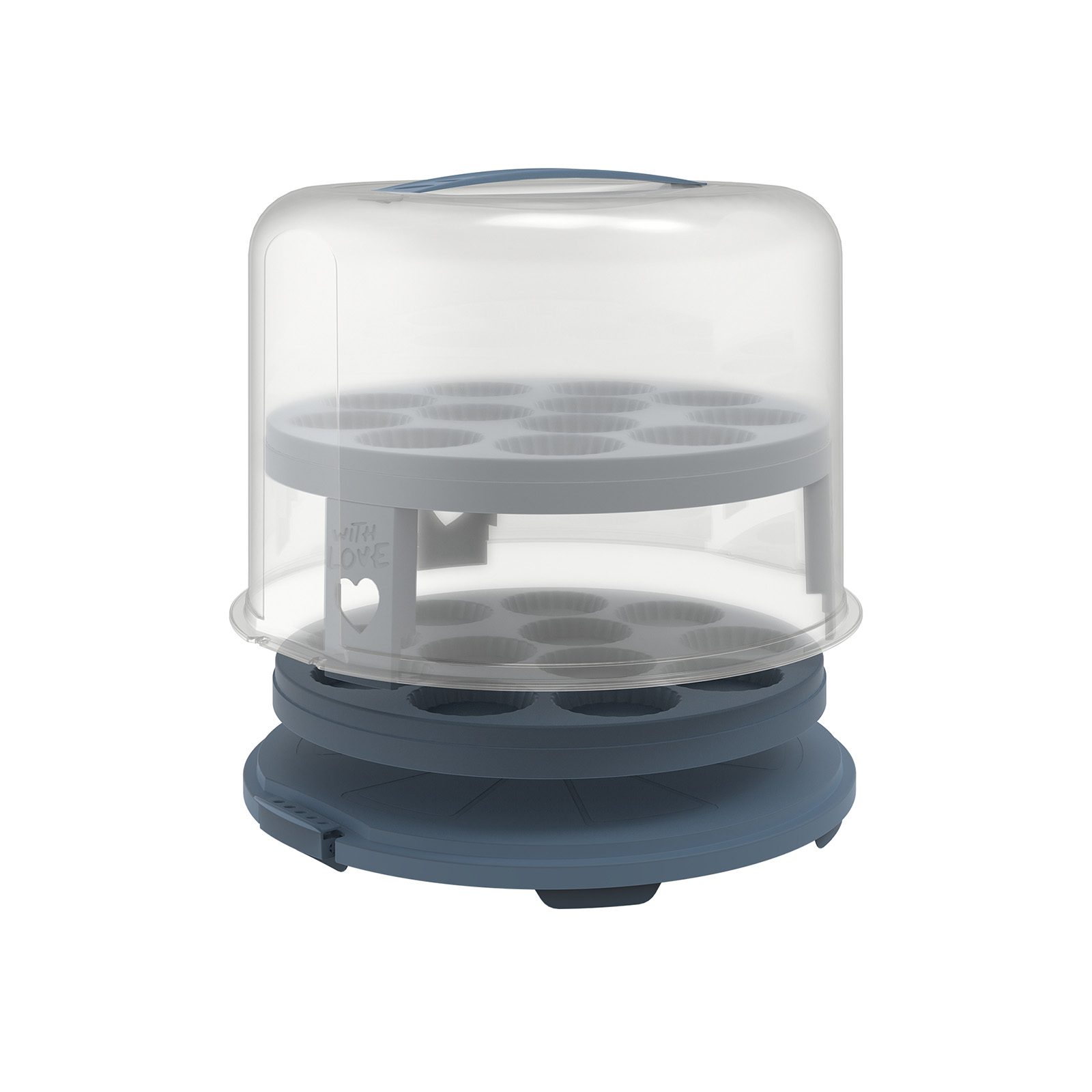 ТОВАРЫ Тортовница круглая ROTHO Fresh XL d=345мм h=260мм с вставкой 10460 прозрачный, голубой в интернет-магазине meandhome.ru