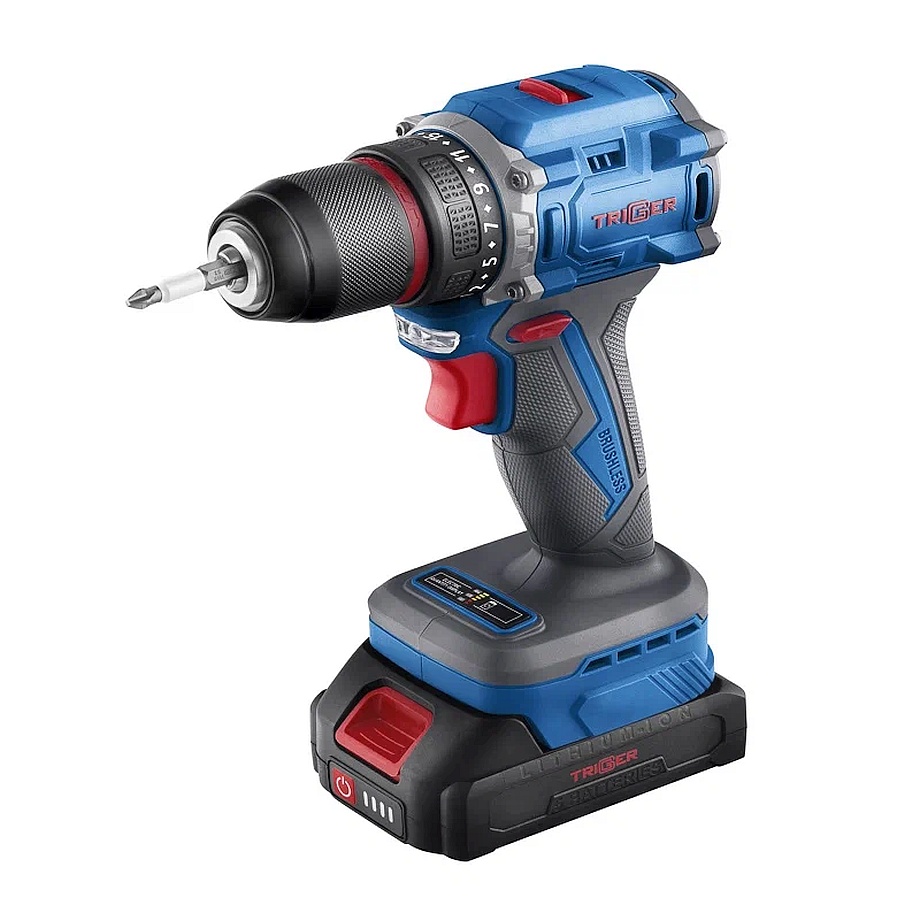 Дрель-шуруповерт бесщеточный 18В 58Нм 2x2Ач кейс Trigger 20121  фото в интернет-магазине meandhome.ru