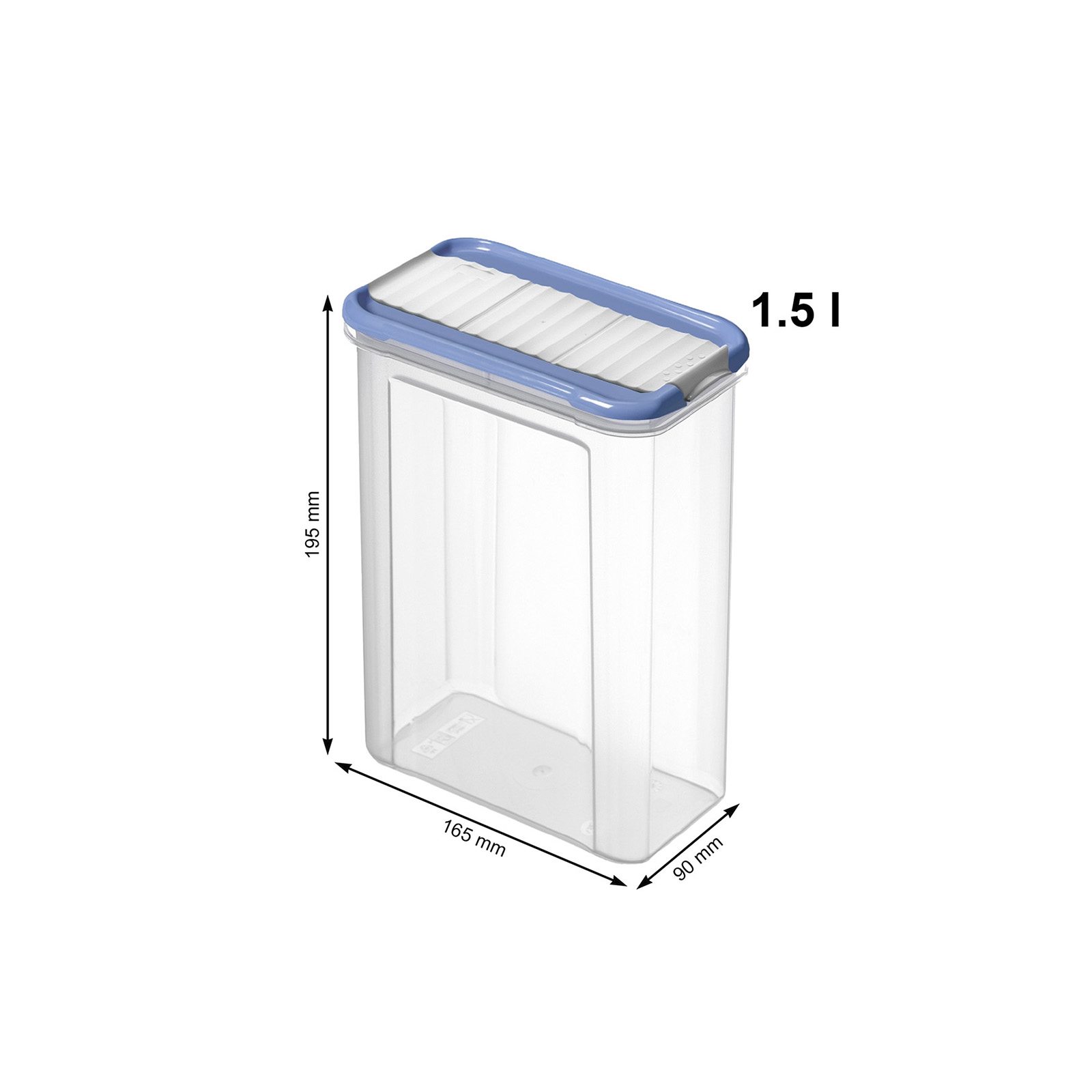 ТОВАРЫ Емкость для сыпучих продуктов 1,5л Domino с дозатором прозрачный, голубой ROTHO 17427 в интернет-магазине meandhome.ru