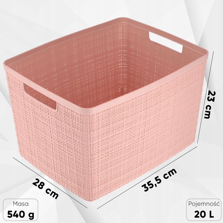 Корзина для хранения Jute L 20л CURVER 255195 цвет розовый восход в интернет-магазине meandhome.ru