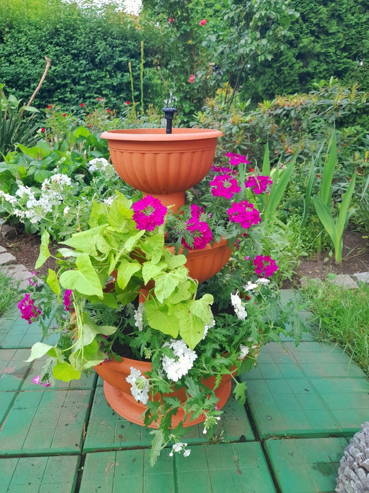 Каскад мисок Грация 1 h35,5см d25+d36см терракот FP 1014 фото в интернет-магазине meandhome.ru