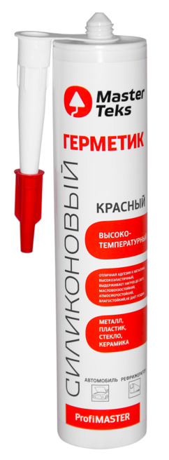 Герметик силиконовый высокотемпературный MasterTeks 0,26 красный картридж 9612907 фото в интернет-магазине meandhome.ru