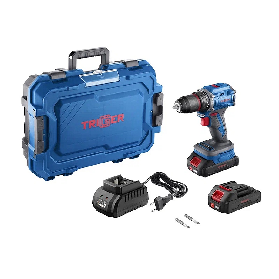 Дрель-шуруповерт бесщеточный 18В 58Нм 2x2Ач кейс Trigger 20121  фото в интернет-магазине meandhome.ru