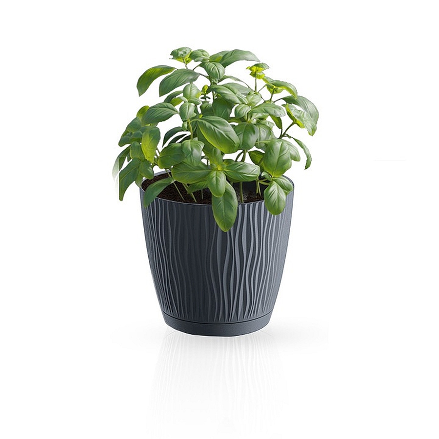 Кашпо SANDY d28,2см h26см 15л DSY290P-S433 антрацит фото в интернет-магазине meandhome.ru