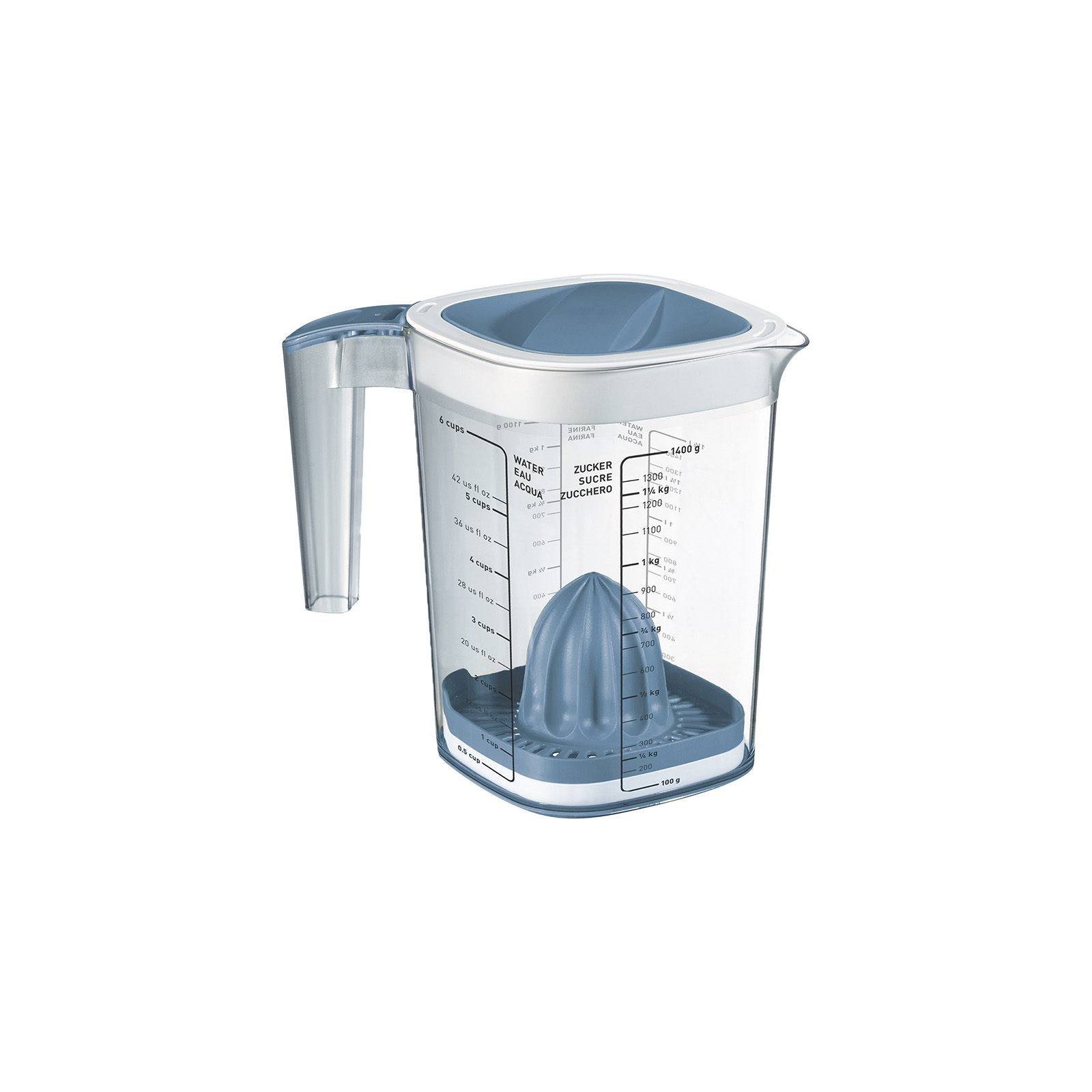 ТОВАРЫ Кувшин мерный LOFT 1,5л с соковыжималкой голубой, прозрачный ROTHO 10260 в интернет-магазине meandhome.ru