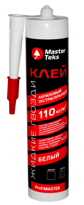 MasterTeks PM клей акриловый ЖГ 110 кг/м2 экстрасильный 0,528 белый картридж 9752934 фото в интернет-магазине meandhome.ru