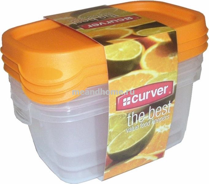 ТОВАРЫ Набор контейнеров для СВЧ The Best 3 х 0,5л оранжевый, зелёный, прозрачный CURVER 176068 в интернет-магазине meandhome.ru