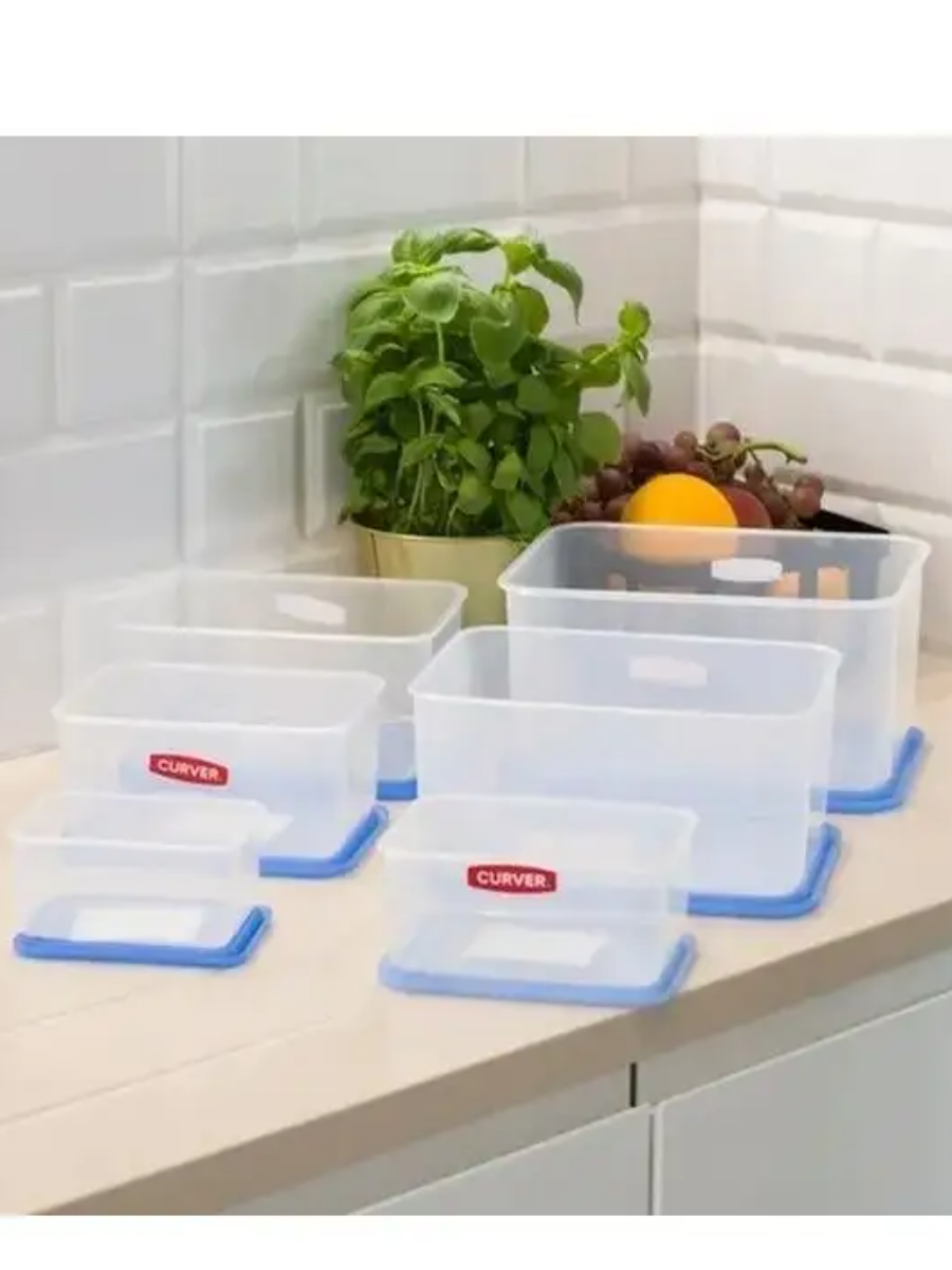 ТОВАРЫ Контейнер для СВЧ прямоугольный Foodkeeper 0,4л голубой, прозрачный CURVER 175537 в интернет-магазине meandhome.ru