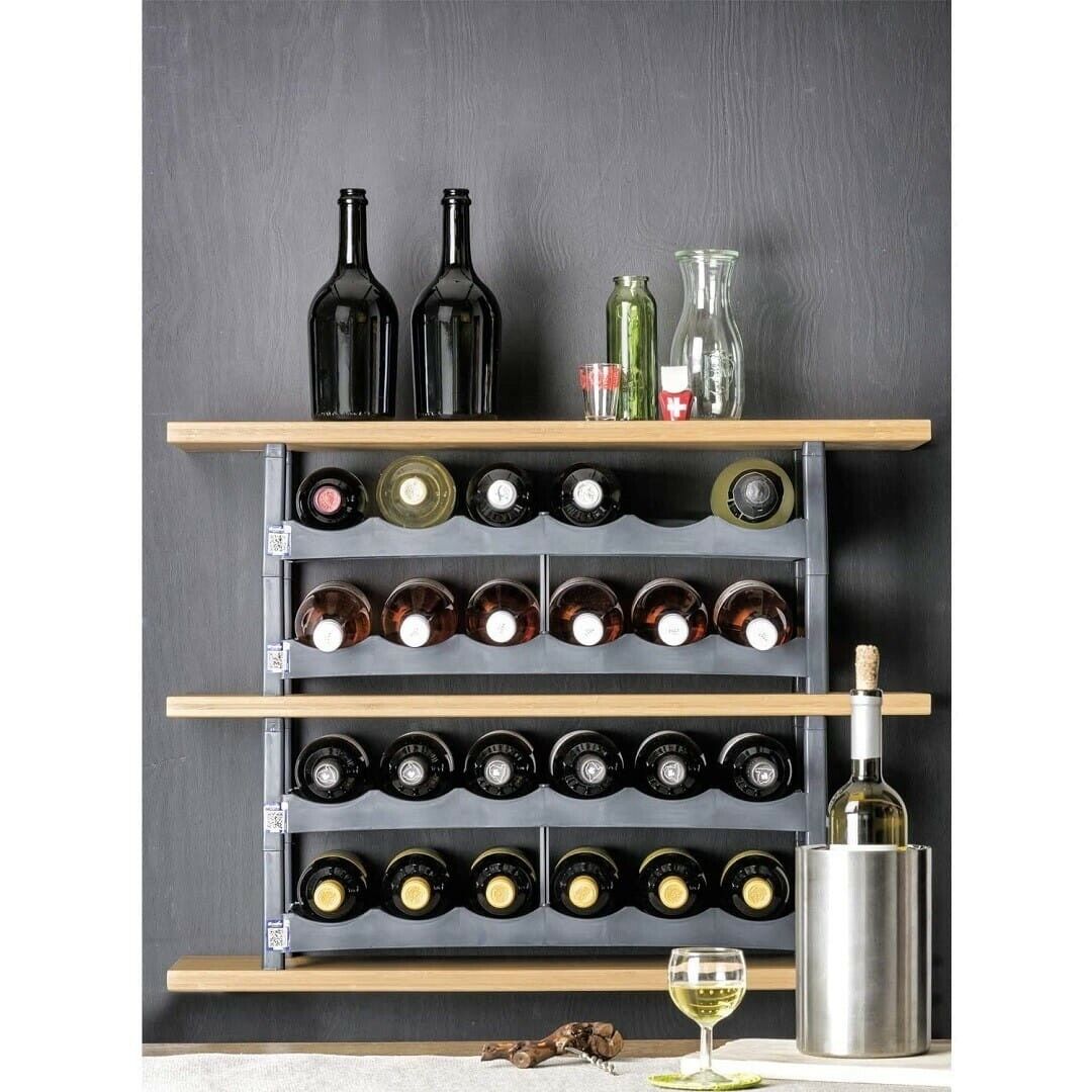 ТОВАРЫ Полка для хранения бутылок ROTHO 600х220х140мм 11661 антрацит 3шт в интернет-магазине meandhome.ru