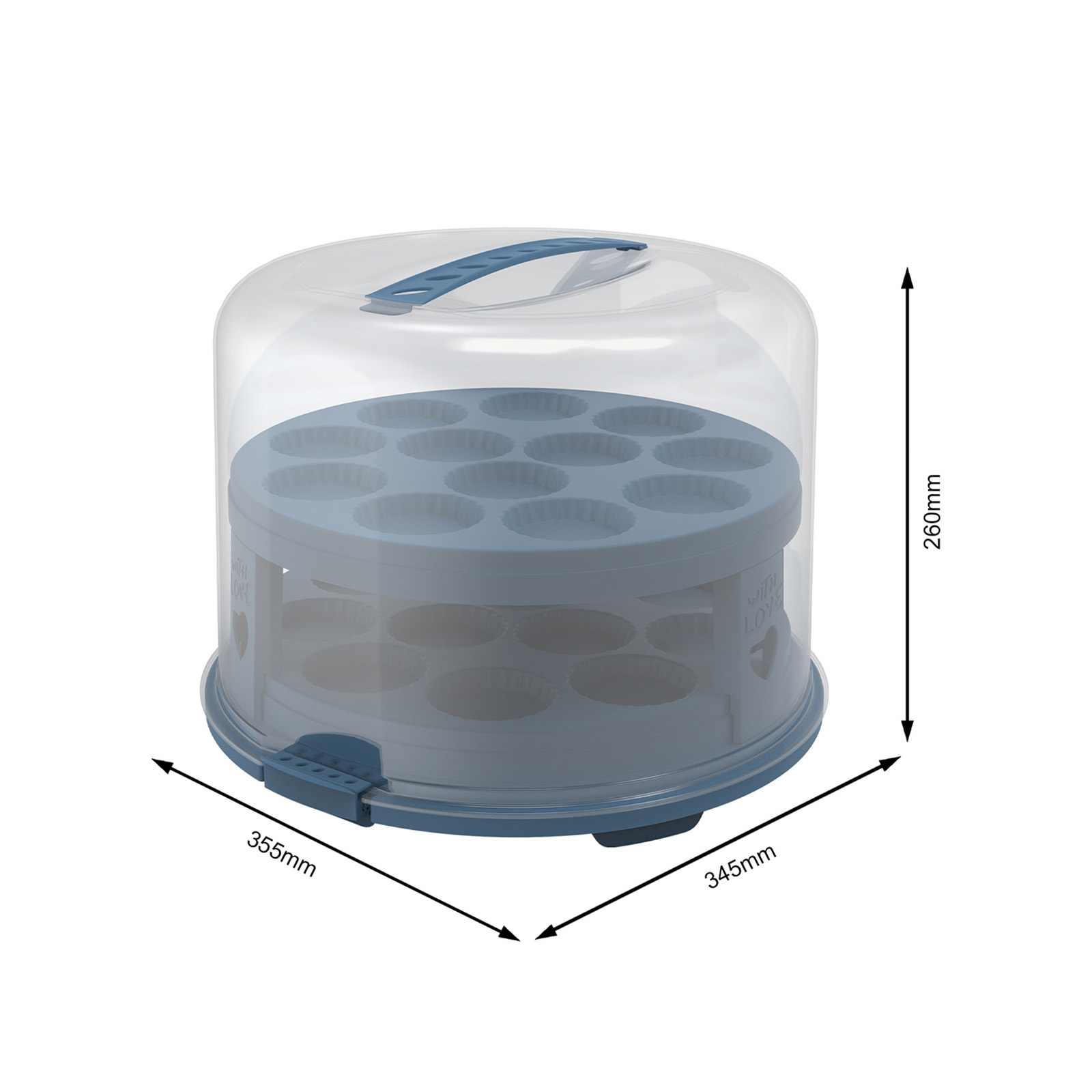 ТОВАРЫ Тортовница круглая ROTHO Fresh XL d=345мм h=260мм с вставкой 10460 прозрачный, голубой в интернет-магазине meandhome.ru