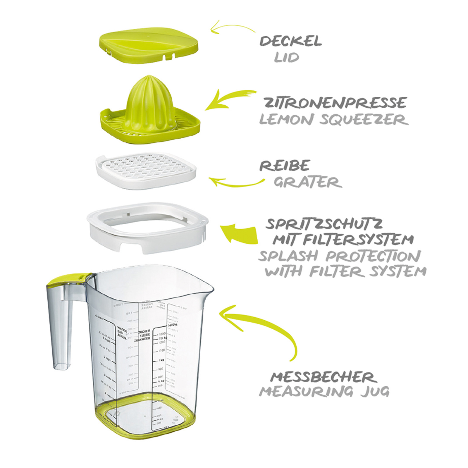 ТОВАРЫ Кувшин мерный LOFT 1,5л с соковыжималкой белый, прозрачный ROTHO 10260 в интернет-магазине meandhome.ru