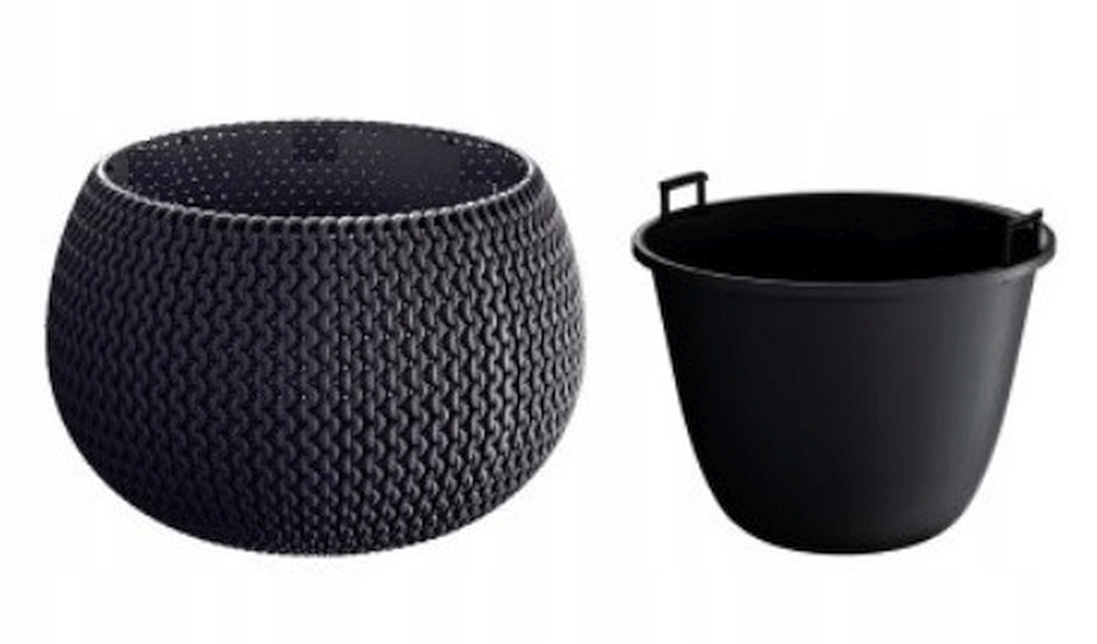 Кашпо SPLOFY BOWL d37см h21,8см 9л антрацит DKSP370-S433 фото в интернет-магазине meandhome.ru