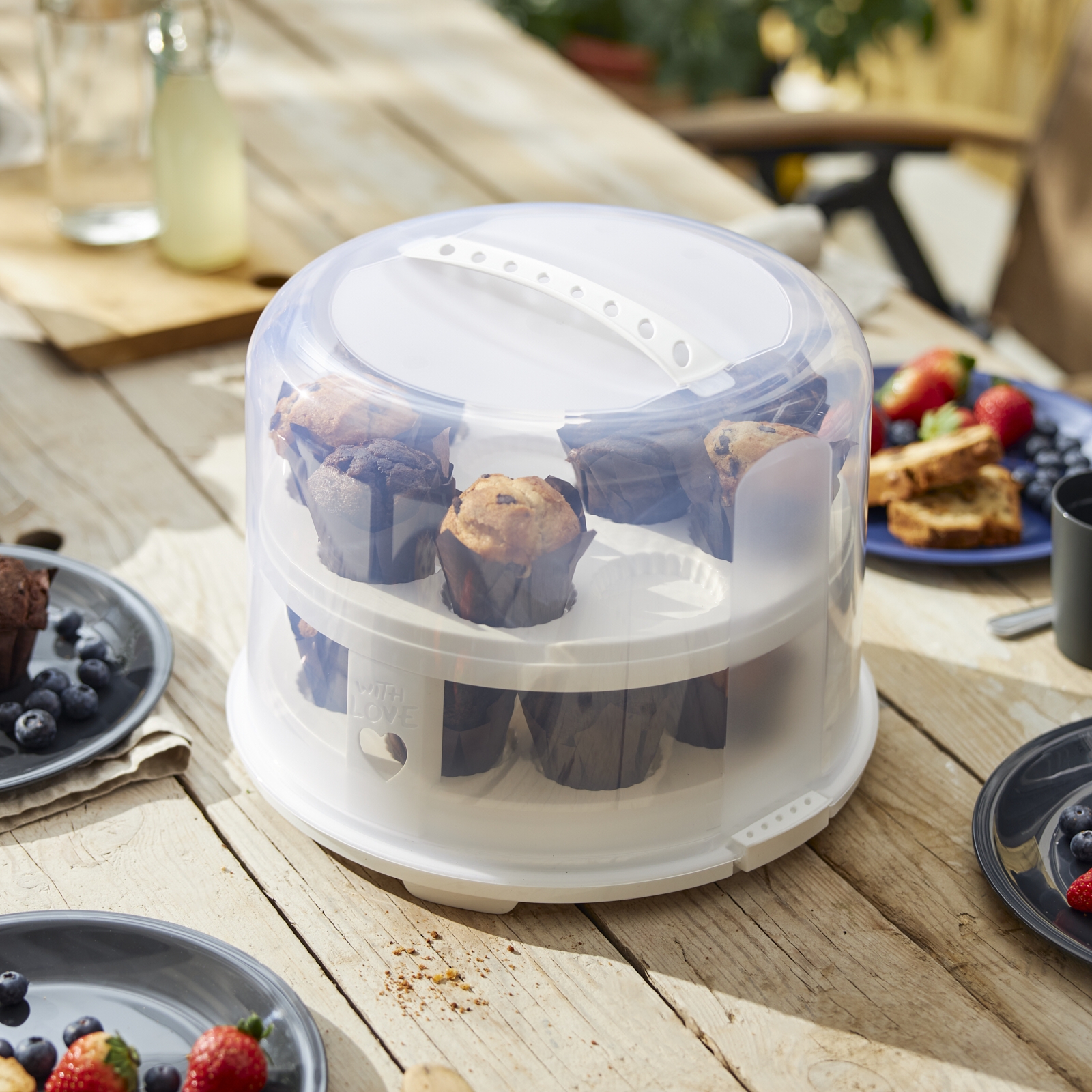 ТОВАРЫ Тортовница круглая ROTHO Fresh XL d=345мм h=260мм с вставкой 10460 белый, прозрачный в интернет-магазине meandhome.ru