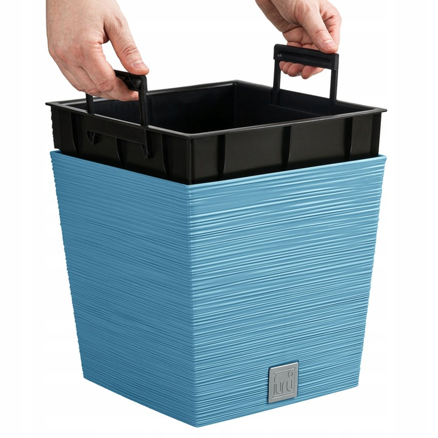 Кашпо Furu Square Low 29,5х29,5х29см 19л DFS300 синий сканди фото в интернет-магазине meandhome.ru