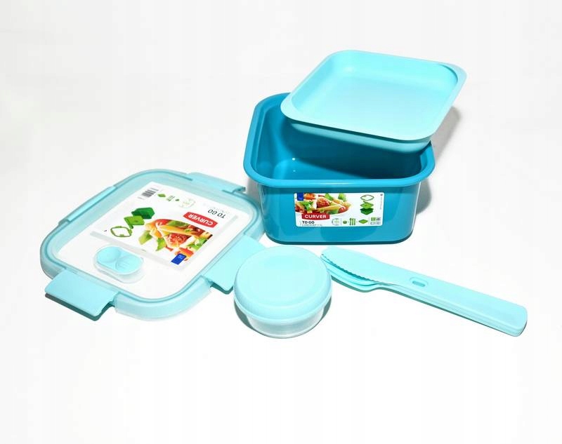 ТОВАРЫ Контейнер пищевой квадратный Smart To Go LUNCH KIT 1,1л голубой, прозрачный CURVER 232686 в интернет-магазине meandhome.ru