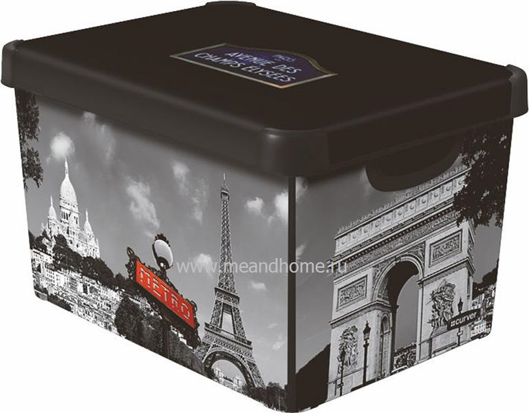 Коробка для хранения Deco's Stockholm L 22л CURVER 213242 рисунок PARIS в интернет-магазине meandhome.ru