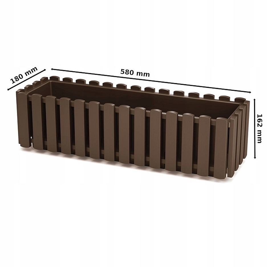 Ящик балконный Boardee Fence 58х18х16см коричневый DDEF600 фото в интернет-магазине meandhome.ru