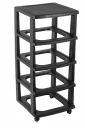 Комод пластиковый с ящиками REGAL 4x20л на колесах черный прозрачный CURVER 214756 в интернет-магазине meandhome.ru