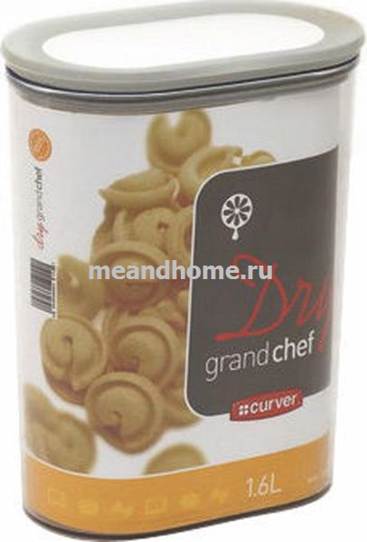 ТОВАРЫ Ёмкость для сыпучих продуктов Grand Chef Cube 1,6л серый, прозрачный CURVER 164795 в интернет-магазине meandhome.ru