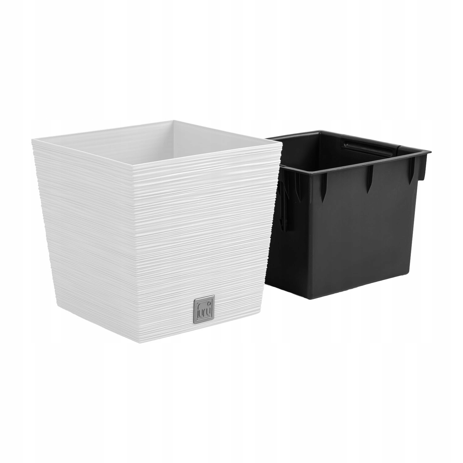 Кашпо Furu Square Low 24х24х23,5см 10л DFS240-S449 белое фото в интернет-магазине meandhome.ru