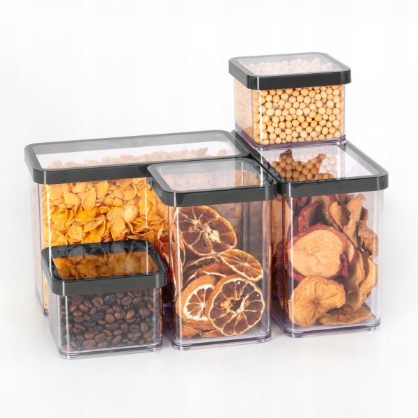 ТОВАРЫ Контейнер для продуктов квадратный 1,5л LOFT прозрачный, черный ROTHO 1160508080 в интернет-магазине meandhome.ru