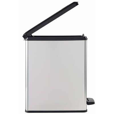 Ведро для мусора SLIM BIN 25л с педалью серебристый металлик CURVER 240639 фото в интернет-магазине meandhome.ru