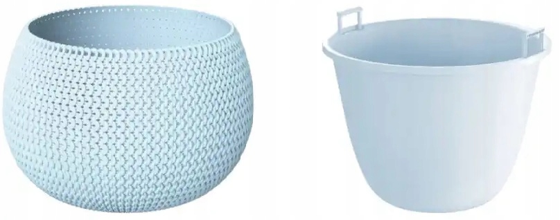 Кашпо SPLOFY BOWL d37см h21,8см 9л DKSP370 серый лед фото в интернет-магазине meandhome.ru