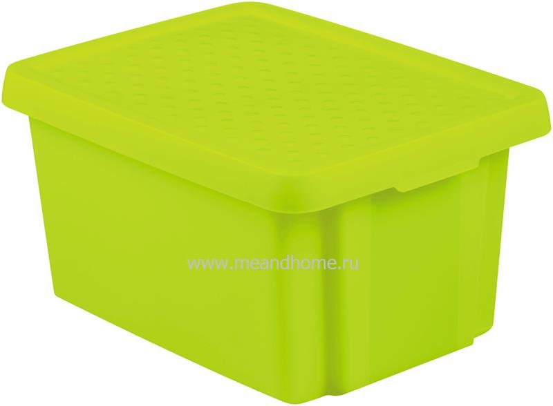 Коробка для хранения Essentials 16л с крышкой зеленый CURVER 225386 в интернет-магазине meandhome.ru