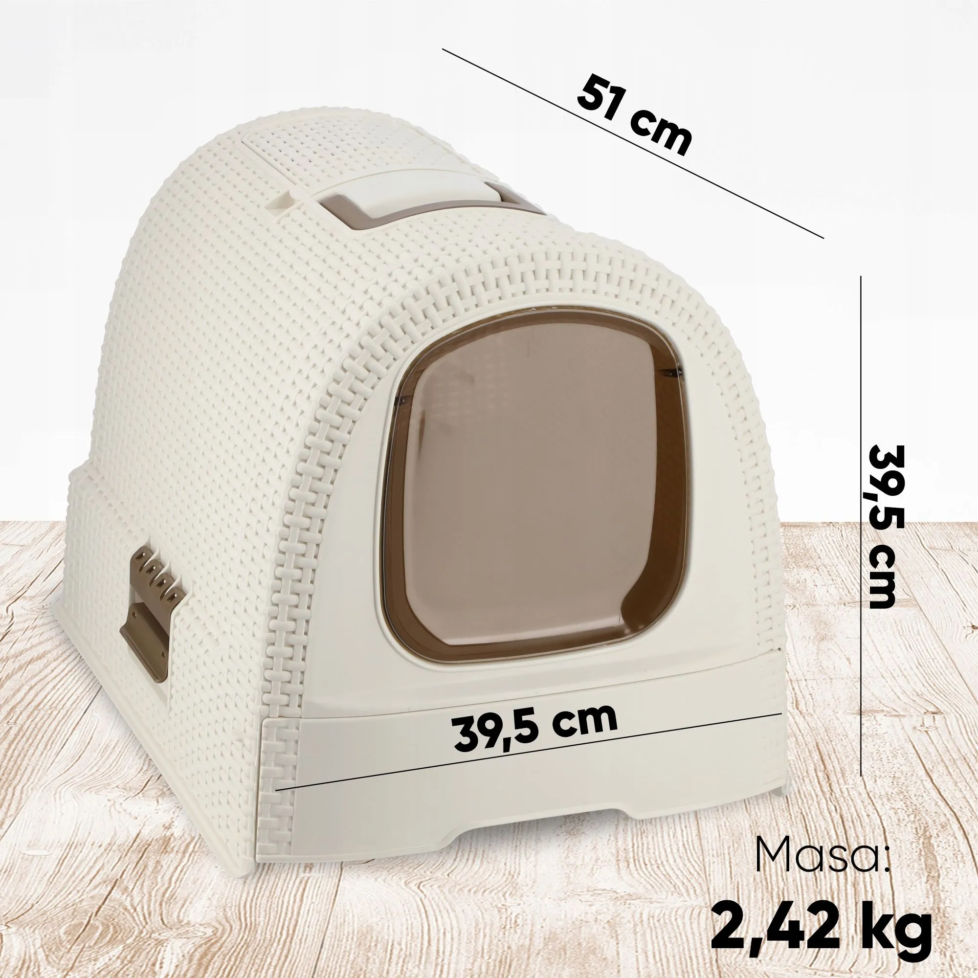 Туалет домик для кошек Curver Pet Life кремовый, коричневый 198849 фото в интернет-магазине meandhome.ru