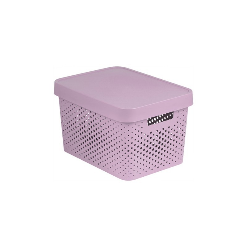 Ящик для хранения Infinity 17л с крышкой розовый перфорированный CURVER 229152 в интернет-магазине meandhome.ru