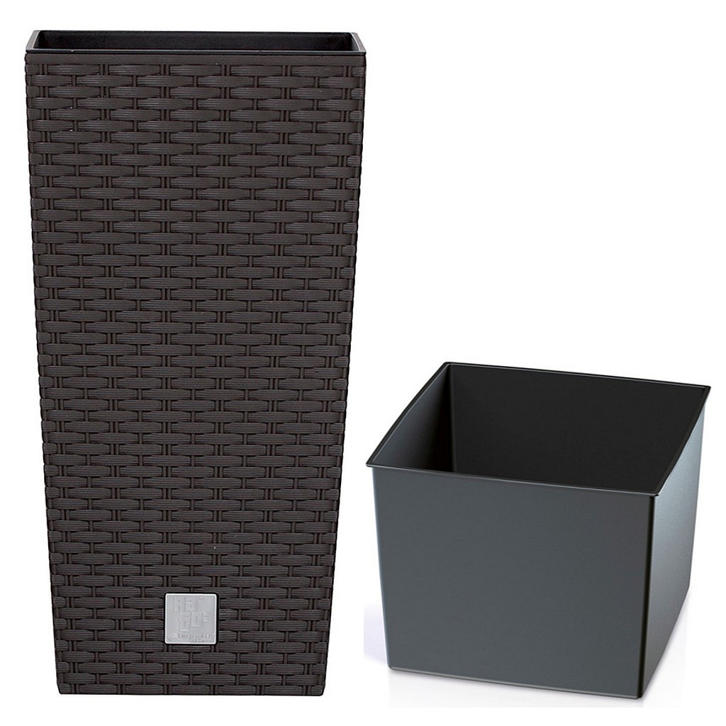 Кашпо для цветов Prosperplast Rato Square 40×40×75см 91,5л умбра DRTS400-440U фото в интернет-магазине meandhome.ru