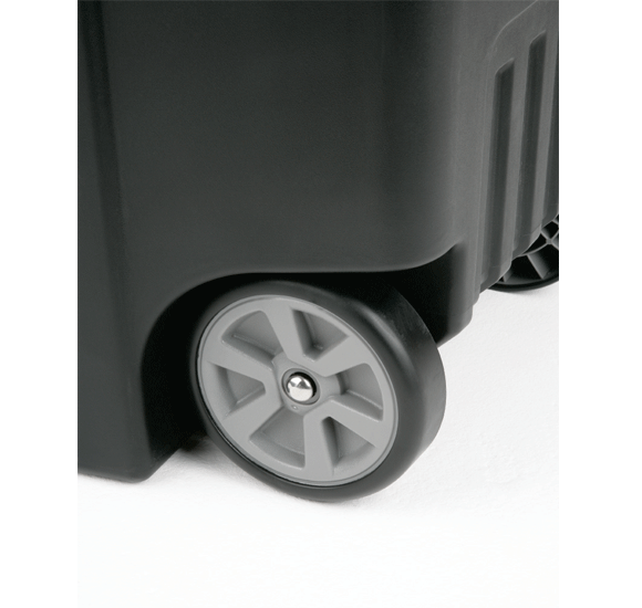 Контейнер для мусора пластиковый на колесах Atlas 100л черный, синий ROTHO 4510106645 фото в интернет-магазине meandhome.ru