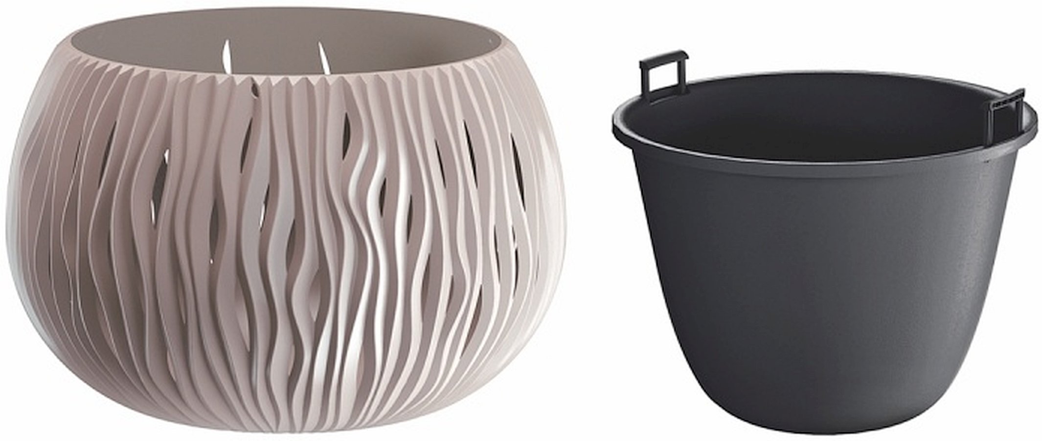 Кашпо SANDY Bowl d29см h19,5см антрацит DSK290-S433 фото в интернет-магазине meandhome.ru