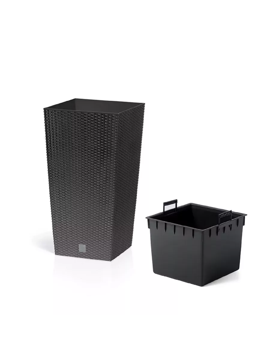 Кашпо для цветов Prosperplast Rato Square 40×40×75см 91,5л умбра DRTS400-440U фото в интернет-магазине meandhome.ru