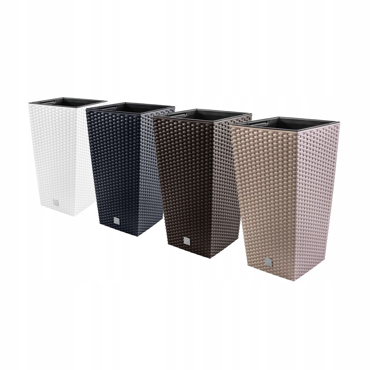 Кашпо для цветов Prosperplast Rato Square 40×40×75см 91,5л умбра DRTS400-440U фото в интернет-магазине meandhome.ru