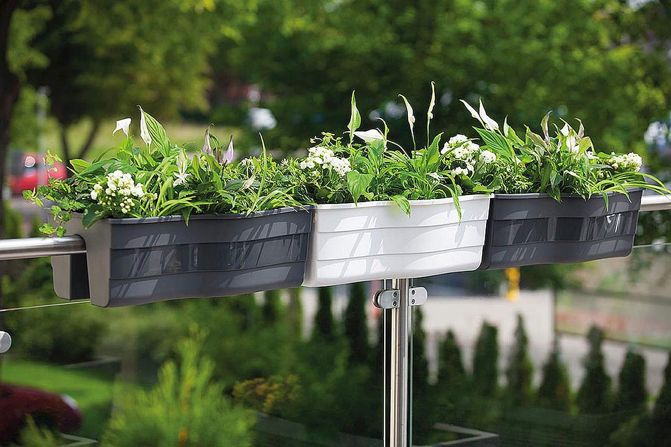 Ящик балконный FALA двусторонний на перила 60см 2489-084 уголь фото в интернет-магазине meandhome.ru