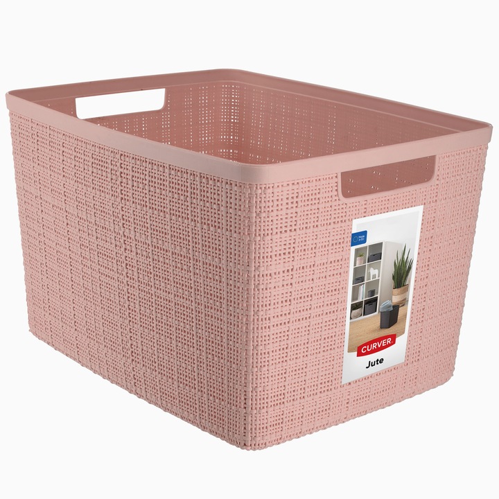 Корзина для хранения Jute L 20л CURVER 255195 цвет розовый восход в интернет-магазине meandhome.ru