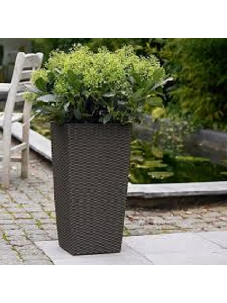 Кашпо для цветов Prosperplast Rato Square 40×40×75см 91,5л умбра DRTS400-440U фото в интернет-магазине meandhome.ru