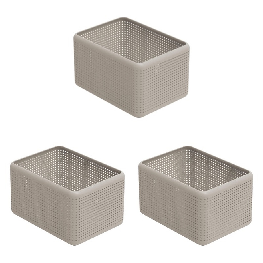 Корзина для хранения MADEI 13л ROTHO 10157 бежевый 3шт в интернет-магазине meandhome.ru