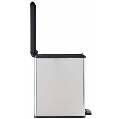 Ведро для мусора SLIM BIN 25л с педалью серебристый металлик CURVER 240639 фото в интернет-магазине meandhome.ru