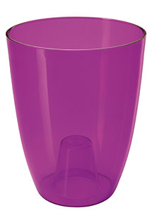 Кашпо для орхидеи круглое прозрачное d=13см 1,2л 307Т-Т04 фиолетовый