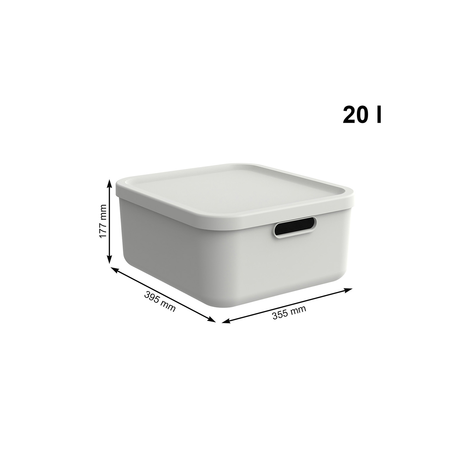 Коробка для хранения с крышкой 20л Albula белая 10557 в интернет-магазине meandhome.ru