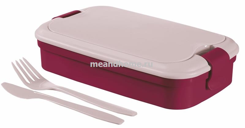 ТОВАРЫ Контейнер для еды со столовыми приборами Lunch&Go 1,3л CURVER 768 фиолетовый в интернет-магазине meandhome.ru