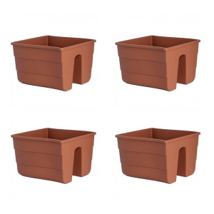 Ящик балконный FALA двусторонний на перила 30см 2488-010 терракот 4шт Ящик балконный FALA двусторонний на перила 30см 2488-010 терракот 4шт