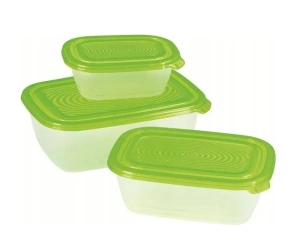 Набор контейнеров 0,5л+1л+1,9л Sunshine прозрачный, зеленый ROTHO 6656905503