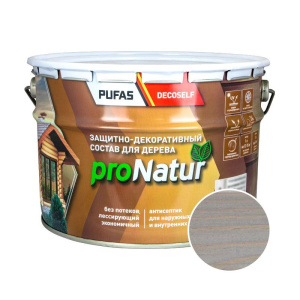 Антисептик для дерева PUFAS proNatur серый туман 9л Антисептик для дерева PUFAS proNatur серый туман 9л